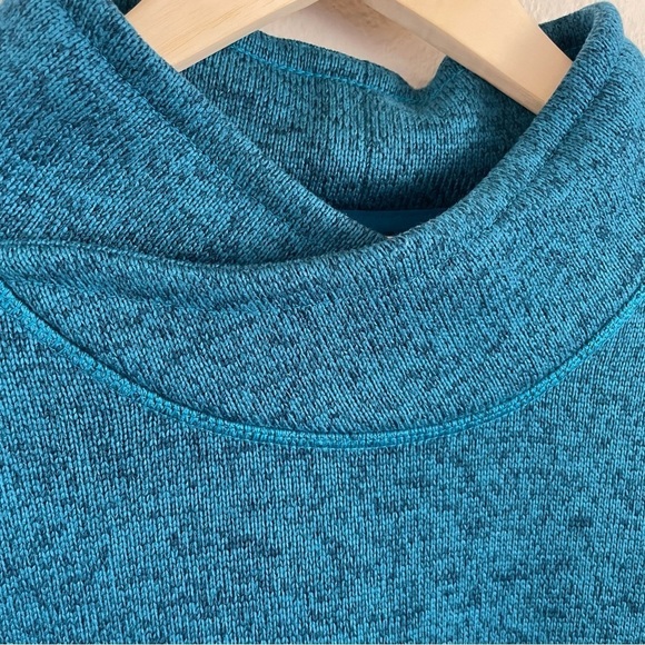 Lands’ End Mock Cross Neck Sweatshirt Teal Size Medium - Picture 3 of 9